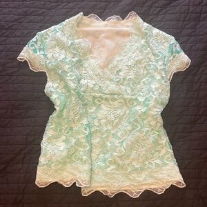 Teal lace top size M